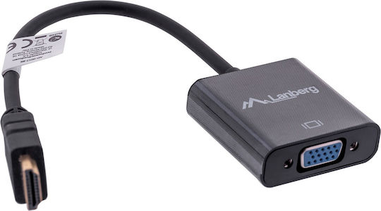 Lanberg Μετατροπέας HDMI male σε VGA female 1τμχ AD-0017-BK