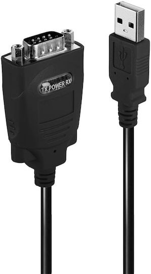 Lindy Καλώδιο RS232 9-pin male σε USB-A 1m (42845) 1τμχ