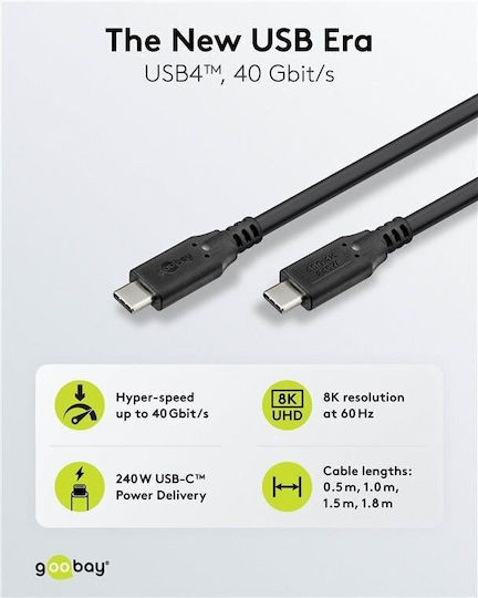 Goobay USB 4 Cable USB-C male - USB-C 240W Black 1.5m (74184)