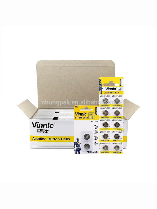 Vinnic Αλκαλική Μπαταρία Ρολογιών LR44 1.5V 1τμχ