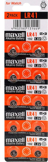 Maxell Alkaline Watch Batteries LR41 1.5V 2pcs