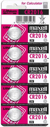 Maxell Hologram Batterien Lithium für Uhren CR2016 3V 5Stück