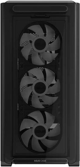 Asus A23 Plus Gaming Midi Tower Κουτί Υπολογιστή με Πλαϊνό Παράθυρο και RGB Φωτισμό Μαύρο