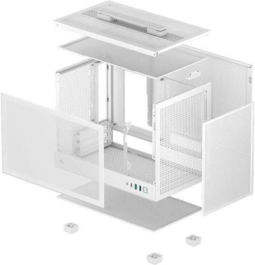 Deepcool CH160 v2 Gaming Mini Tower Computer Case with Side Window White