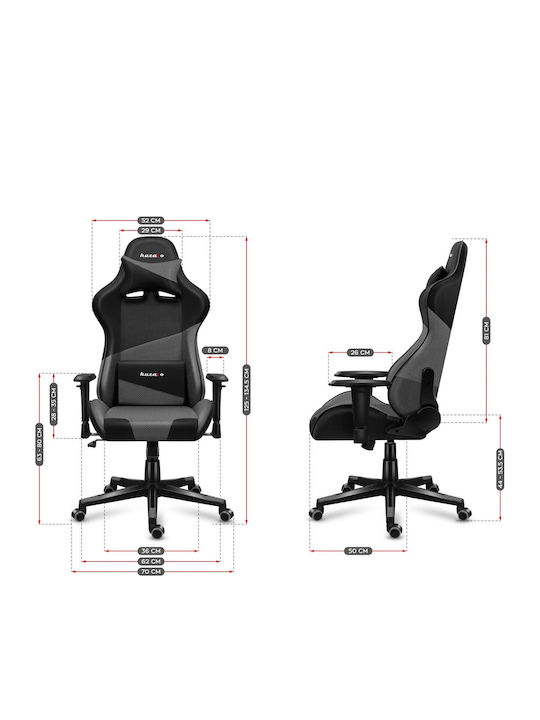 Huzaro Force 6.2 Fabric Gaming Chair with Adjustable Armrests and RGB Lighting Gray