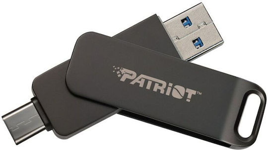 Patriot Rage 64GB USB 3.2 Stick με σύνδεση USB-A & USB-C Μαύρο