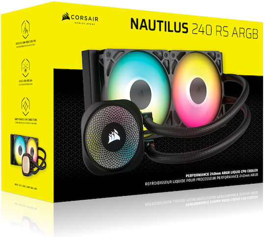 Corsair Nautilus 240 RS CPU Water Cooling Dual Fan 120mm for Socket AM4/AM5/1700 with ARGB Lighting