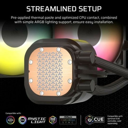 Corsair Nautilus 240 RS Water Cooling AIO CPU with 2 120mm Fans and ARGB Lighting