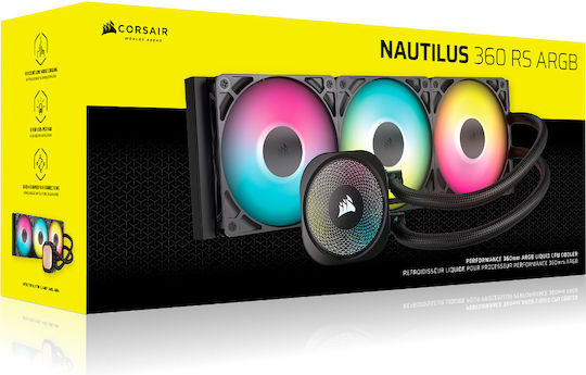 Corsair Nautilus 360 RS Охлаждане AIO CPU с 3 Вентилатора 120mm и ARGB Осветление