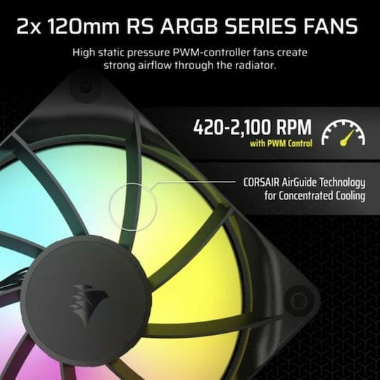 Corsair Nautilus 240 RS Water Cooling AIO CPU with 2 120mm Fans and ARGB Lighting