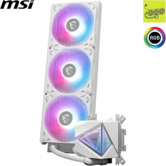 MSI MAG CoreLiquid Υδρόψυξη AIO CPU με 3 Ανεμιστήρες 120mm και ARGB Φωτισμό Λευκή