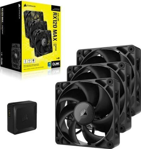 Corsair ICUE LINK RX120 MAX Case Fan 2000rpm 71.6cfm Without LED Lighting And 4-Pin PWM Connection 3pcs