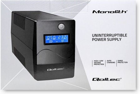 Qoltec 53977 Unitate UPS Linie Interactivă 450VA 240W Cu 2 Prize Schuko