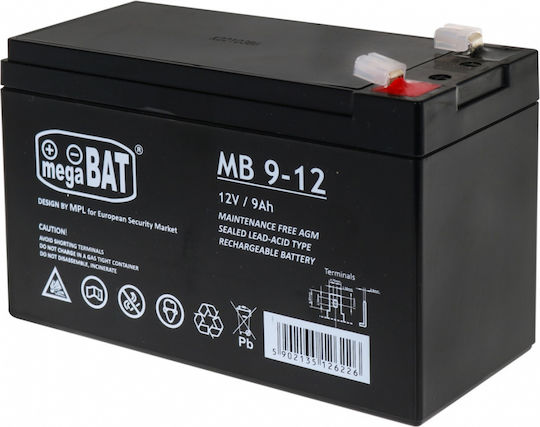 Megabat Μπαταρία UPS με Χωρητικότητα 9Ah και Τάση 12V 1τμχ