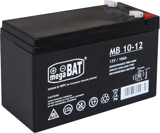 Megabat UPS Battery with Capacity 10Ah and Voltage 12V AKU.12V-10AH 1pcs
