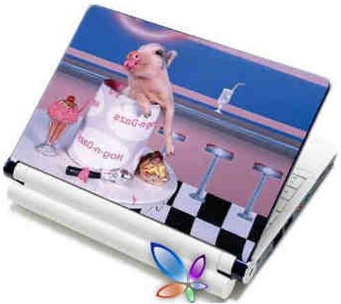 Lamtech Pink Pig Laptop Skin für Laptop 12.4" Mehrfarbig