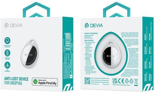 Devia DropTag G2302 Compatibil Cu Apple Find My Alb