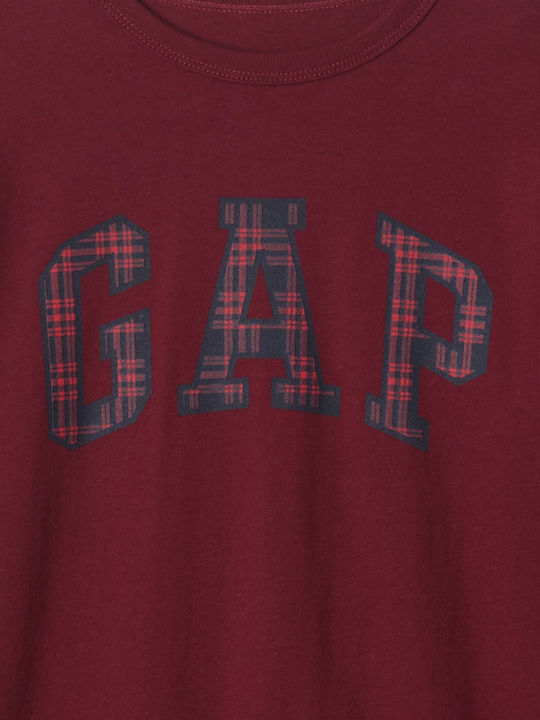 GAP Children's Blouse Long Sleeve Burgundy Graphic