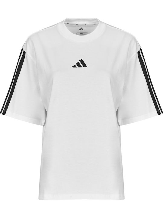 3-Stripes Γυναικείο Αθλητικό Oversized T-shirt Λευκό