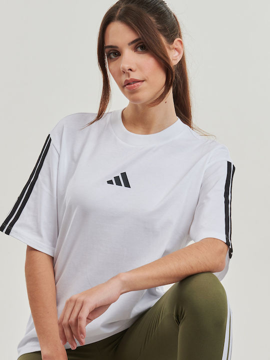 3-Stripes Γυναικείο Αθλητικό Oversized T-shirt Λευκό