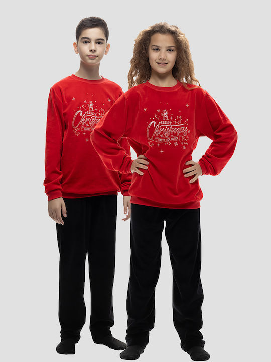 Galaxy Kids Pyjamas Winter Velvet red