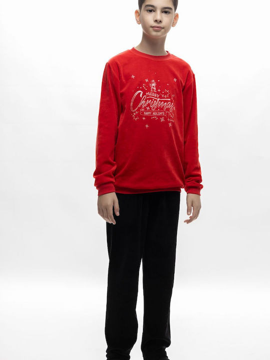 Galaxy Детска пижама Зимна Кадифена red Christmas"
