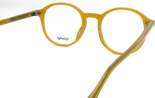 Woodys Barcelona Hemingway Women's Acetate Prescription Eyeglass Frames Yellow WO25HEMI06