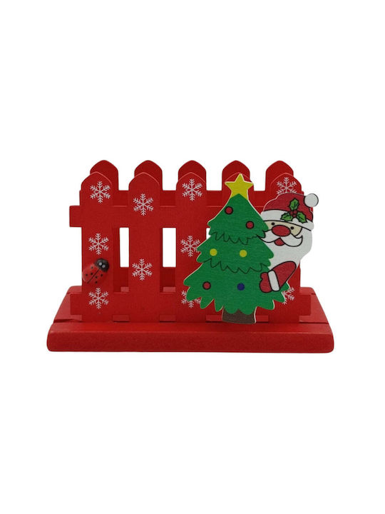 Christmas Wooden Napkin Holder Red Santa Claus 12x8cm