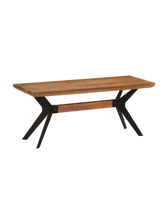 Dining Room Bench with Wooden Surface Coffee 110x40x46cm