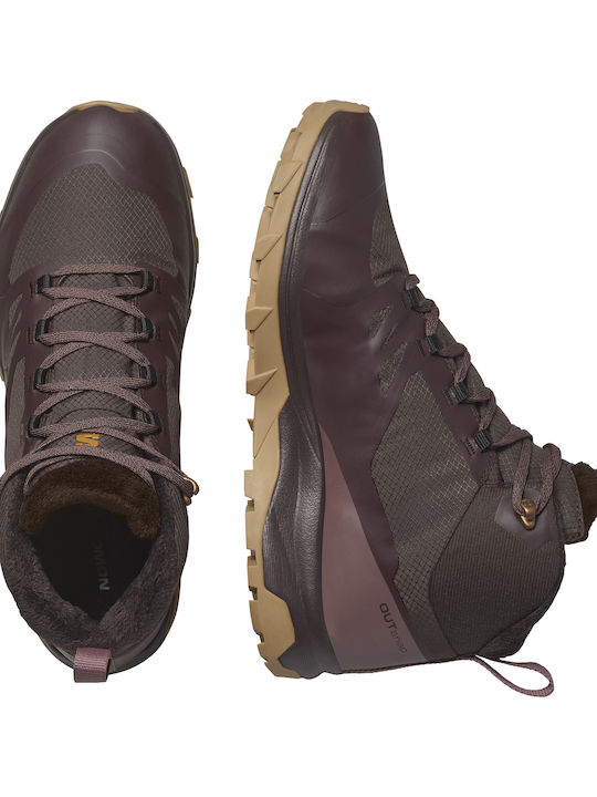 Salomon Winter Outsnap Women's Burgundy Hiking Shoes