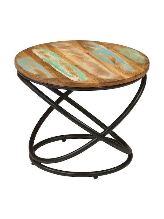 Round Side Table from Solid Wood Colorful L50xW50xH40cm.