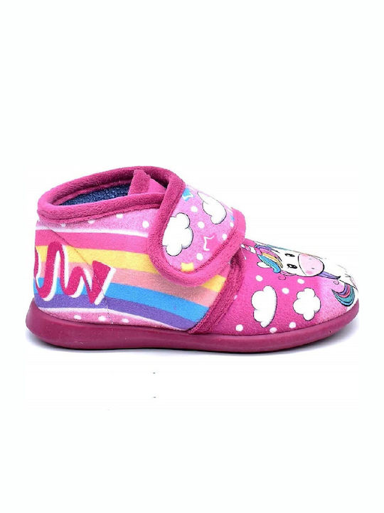 Kids Slippers Boots Fuchsia Unicorn