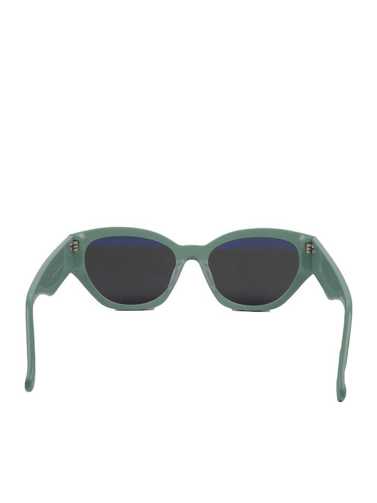 The Glass of Brixton Women's Sunglasses with Green Plastic Frame and Gray Lens