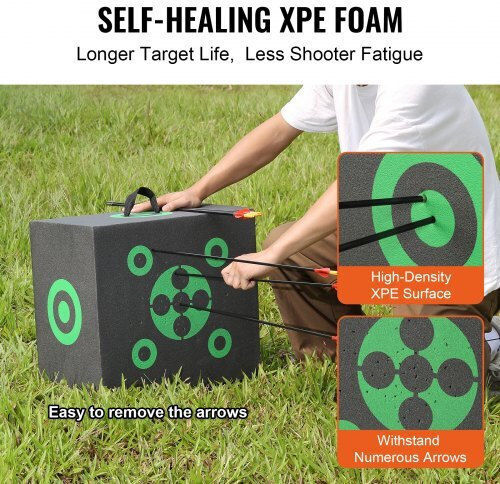 Vevor Archery Target 16"x18" Portable Handle Black Fzbxk16x18x1pvqv0v0