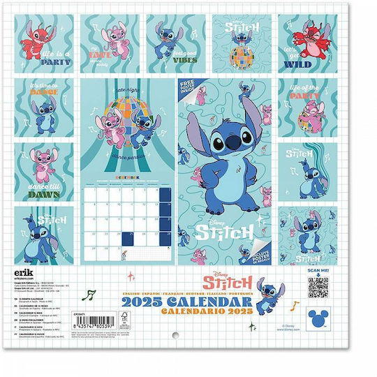 Wandkalender 2025 30x30cm Disney Lilo & Stitch