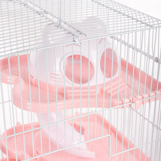 Metall-Hamsterkäfig "kourk 2l" 2 Etagen Zubehör L35xB27xH40cm Pink