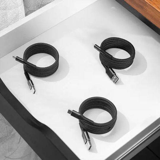 Statik MagStack Pro Magnetic Braided USB 2.0 Cable USB-C Male - USB-C 100W PD Black 2m PUP-0550-6FT-CC