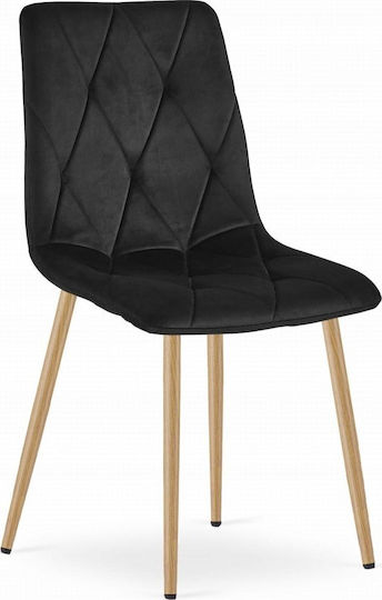 Chairs Dining Room Libra 60x50x50cm 2pcs Black Velvet-Black Metal