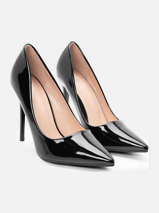 Patent Leather Pointed Toe Black Heels
