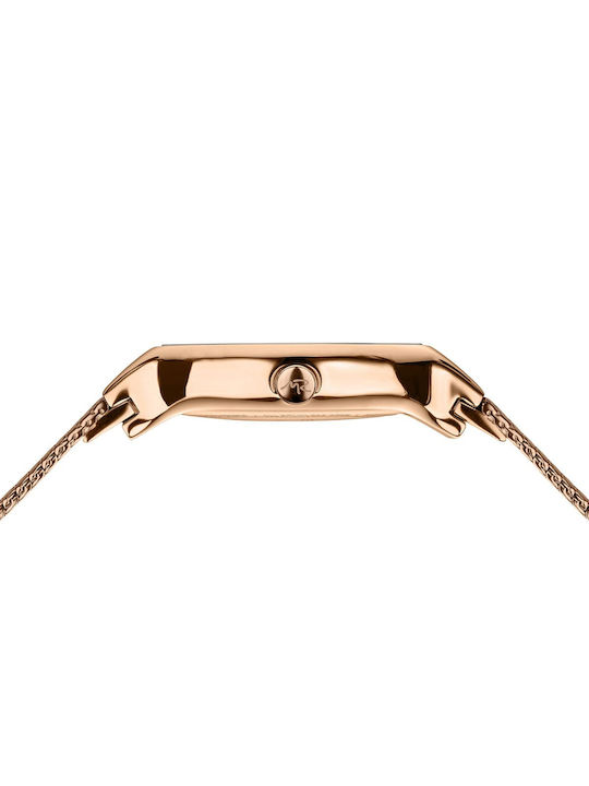 Bering Time Ceas de Damă cu Rose Gold Brățară Metalică