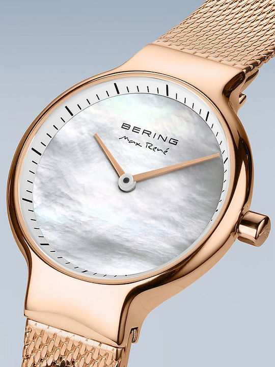 Bering Time Ceas de Damă cu Rose Gold Brățară Metalică