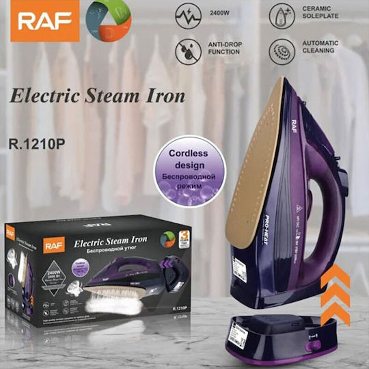 Raf Dampfbügeleisen 2400W mit Antihaftsohle Purple