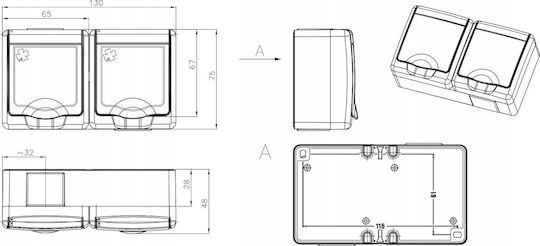 PAWBOL Ip44 Industrial Socket