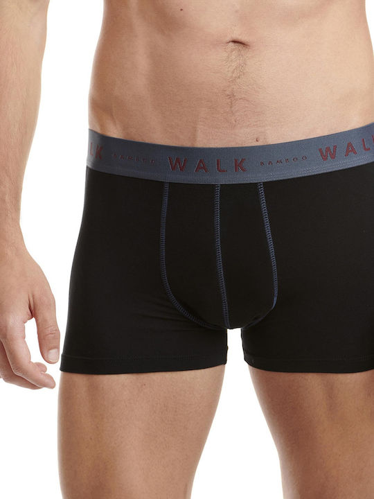 Walk Herren Boxershorts Schwarz 2Packung