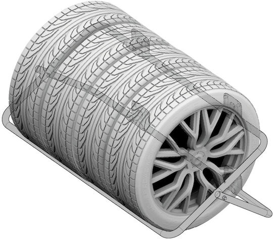 Lampa Wall Mount Tire/Rim Holder XL Folding 150kg Max 147.5cm Φ3.2cm Lampa 1 Piece