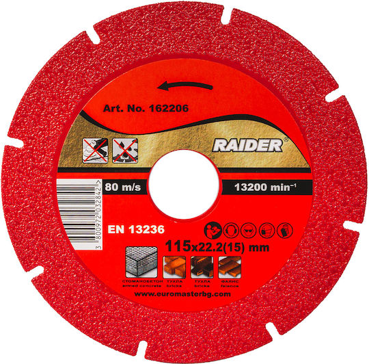 Disc diamantat ultra-subțire Rdp-dd27 115 X 22,2 Mm 15 Mm Raider 162206