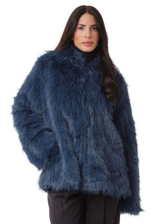 Silia D Women's Short Fur Blue