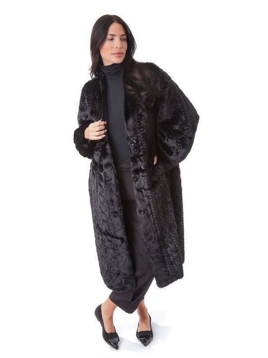 Women's Short Fur Black fur-24-2307 (blk)