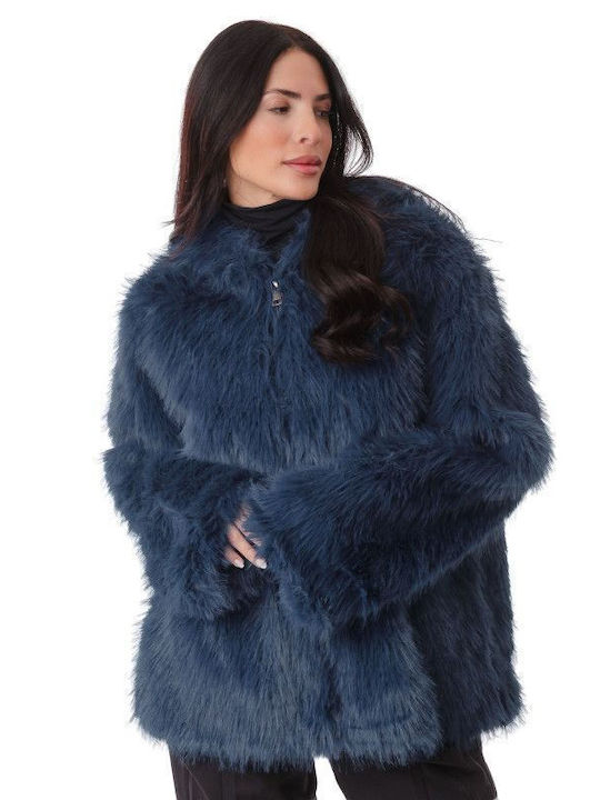 Women's Short Fur Blue