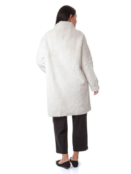 Дамска кожухарка Бяла fur-24-2306 (wht)